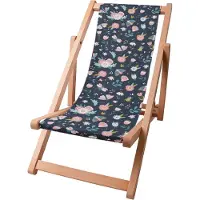 Dreamroots Kinder Liegestuhl klappbar Holz, bis zu 130 kg, Sonnenliege klappbar mit 3-stufiger Neigungsregulierung der Rückenlehne, Summer Bugs