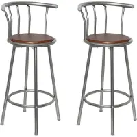 vidaXL "2026 Promotion" Barhocker 2 Stk. - Hohe Qualität - Braun Stahl - Barhocker CC26840