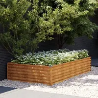 vidaXL "Rabatt" Garten-Hochbeet/Pflanzgefäß/Pflanzkübel - 195x100x36 cm Cortenstahl - Beete CC1015