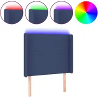 Syfax LED Kopfteil Blau 83x16x118/128 cm Stoff