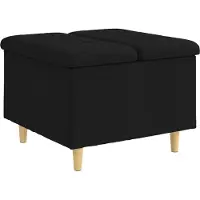 vidaXL Ottoman mit Stauraum Schwarz 60 x 60 x 45 cm Stoff