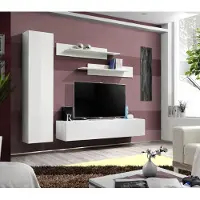 AEA Wohnwand Weiß TV Ständer Designer Einrichtung Wohnzimmermöbel Wand Regale