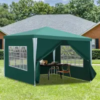 HENGDA Pavillon Hochzeiten – Festliches Gartenzelt aus Stahlkonstruktion, ideal für Hochzeiten Grün 3x3m