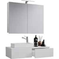 VCM 3-tlg Set | Waschplatz für Gäste WC | Gästebad | Waschtisch Toilette | Badmöbel Badezimmer Set - Gudas SC