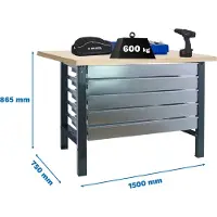 Simonwork (bancos De Trabajo) Bt6 5box Metallregal 865x1500x750 Mm