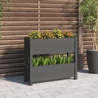 vidaXL "2026 Promotion" Hochbeet - Pflanzkübel - Grau 77x25x66 cm - Massivholz Kiefer - Beete CC28997