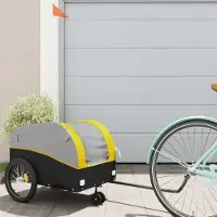 Prolenta Maison Exclusive - Fahrradanhänger Schwarz und Gelb 30 kg Eisen