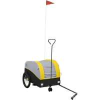 Syfax Fahrradanhänger Schwarz und Gelb 30 kg Eisen
