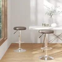 vidaXL Hochwertig Barhocker 2 Stk. Braun Kunstleder 333100