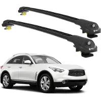 TURTLE DACHTRÄGER AIR-1 INFINITI QX70 S51 2013 - 2024 (Raised Rails) , Schwarz