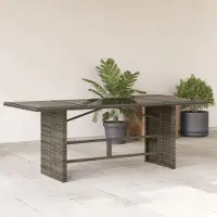 Prolenta Maison Exclusive - Gartentisch mit Glasplatte Grau 190x80x75 cm Poly Rattan