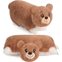 Ed Brubaker Kuscheltier-Kissen Bär - 2 in 1 Teddybär und Kuschelkissen - 40 x 30 cm Plüschtier - Teddy, Braun