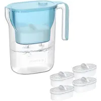 Waterdrop Wasserfilter Kanne Kühlschrank Wasserfilterkrug mit 4 Filter, 2,5 L, NSF-, BPA-frei, Blau (Ersatzfilter: WD-PF-01A)