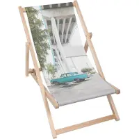 Dreamroots DreamrootLiegestuhl klappbar Holz, Buchenholz bis zu 130 kg, Sonnenliege klappbar mit 3-stufiger Neigungsregulierung der Rückenlehne, Car Under Bridge