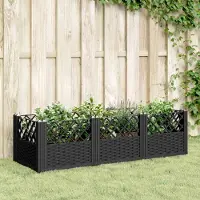 vidaXL "Rabatt" Garten-Hochbeet/Pflanzkasten/Pflanzkübel - mit Erdspießen Schwarz 123,5x43,5x43,5 cm PP - Beete CC16915