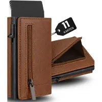 S&T Design Brieftasche RFID Blocker Cardholder Slim Wallet Herren veganem Leder (portemonnaie, Mit Geschenk verpackung)