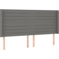 Syfax Kopfteil mit Ohren Dunkelgrau 183x16x118/128 cm Stoff