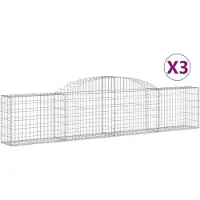 vidaXL "WINTER SALE"Gabionen-Hochbeet - Blumenkasten - mit Hochbogen 3er-set - multifunktional& Moderne - 300x30x60/80 cm Verzinktes Eisen - Beete Einfacher Aufbau NEU7040977