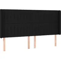 Syfax Kopfteil mit Ohren Schwarz 163x16x118/128 cm Stoff