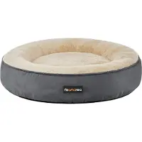 Feandrea Hundebett, Katzenbett, Donut, Ø 60 cm, dunkelgrau