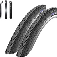 Bike-parts maxxi4you 2 x Schwalbe Marathon PLUS Performance SmartGuard E-50 Fahrradreifen Fahrradmantel Drahtreifen schwarz 47-406 (20 x 175) inkl. maxxi4you Reifenheber