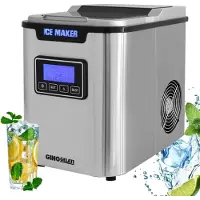 Syntrox Germany Syntrox Digitaler Edelstahl Eiswürfelbereiter mit LCD Display
