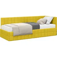 Syfax Eckbettgestell mit Matratze mit Kopfteil 2 pcs Gelb Samt