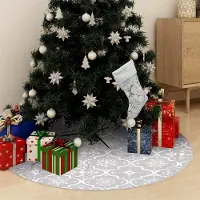 Prolenta Maison Exclusive - Luxus-Weihnachtsbaumdecke mit Socke Weiß 90 cm Stoff
