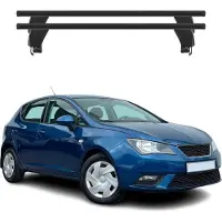 Menabo Dachträger Grundtäger für Seat Ibiza mk4 2008-2017 50kg Alu Schwarz 2tlg