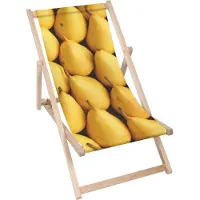 Dreamroots Liegestuhl klappbar Holz, Buchenholz bis zu 130 kg, Sonnenliege klappbar mit 3-stufiger Neigungsregulierung der Rückenlehne, Pear