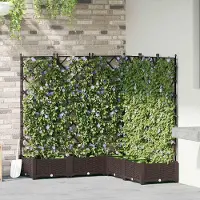 Prolenta Maison Exclusive - Garten-Pflanzgefäß 5 stk. Braun 120 x 120 x 125,5 cm PP