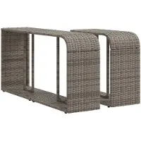 vidaXL Outdoor-Rgale 2 Stk. Grau Poly Rattan