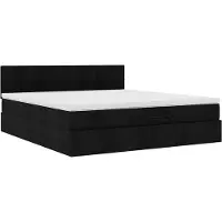 Syfax Ottoman-Bett mit Matratze Schwarz 180x200 cm Stoff