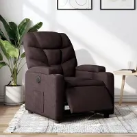 vidaXL Relaxsessel Einzelsofa Elektrisch Dunkelbraun Stoff 3204577