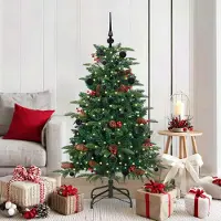 vidaXL "Schlussverkauf" Künstlicher Weihnachtsbaum - Tannenbaum - Kunstbaum moderne - mit 150 LEDs mit Ständer Grün 150 cm C12920