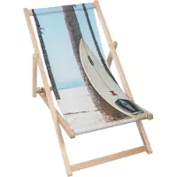 Dreamroots Liegestuhl klappbar Holz, Buchenholz bis zu 130 kg, Sonnenliege klappbar mit 3-stufiger Neigungsregulierung der Rückenlehne, Surfboard