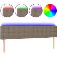 Syfax LED Kopfteil Taupe 200x5x78/88 cm Stoff