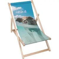 Dreamroots Liegestuhl klappbar Holz, Buchenholz bis zu 130 kg, Sonnenliege klappbar mit 3-stufiger Neigungsregulierung der Rückenlehne, Pig Chillout