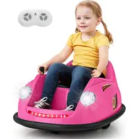Costway 12V Autoscooter Kinder, Elektro Bumper Car Elektroscooter für Kinder von 2–5 Jahren (Rosa)