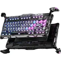 Gravastar Mercury K1 Pro Mechanische Gaming-Tastatur BT5.0/2.4G/USB-C, 75% für Win/Mac, QWERTY, Special Edition Cyberpunk