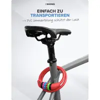 Buchel Fahrradschloss für Kinder Zahlenschloss rot 65 cm