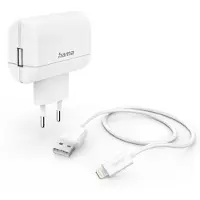 Hama Ladeset Ladegerät mit Ladekabel Lightning, 12 W, 1 m, Weiß