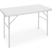 Relaxdays Gartentisch klappbar BASTIAN, rechteckig H x B x T: 74 x 121,5 x 61,5 cm, Metall, Kunststoff, Rattan-Optik, weiß