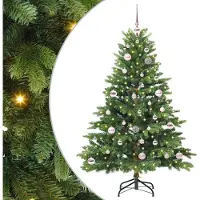 vidaXL "Schlussverkauf" Künstlicher Weihnachtsbaum(1 pc) - Kunstbaum/Tannenbaum - mit 150 LEDs Grün 150 cm PE und PVC C7945