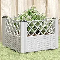 vidaXL "Rabatt" Garten-Hochbeet/Pflanzkasten/Pflanzkübel - mit Erdspießen Weiß 43,5x43,5x43,5 cm PP - Beete CC16913