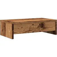 vidaXL Monitorständer mit Schubladen Altholz-Optik 50x27x15 cm