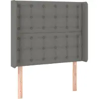 Syfax Kopfteil mit Ohren Dunkelgrau 93x16x118/128 cm Stoff