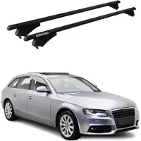 Omac Menabo Dachträger Grundtäger für Audi A4 B8 Avant 2008-2015 75kg Alu Schwarz 2x