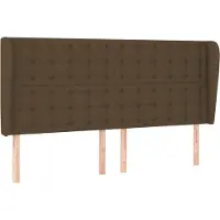 Syfax Kopfteil mit Ohren Dunkelbraun 203x23x118/128 cm Stoff