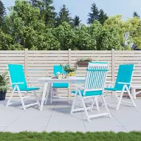 vidaXL "2026 Promotion" Hochlehner-Auflagen 4 Stk. - Hohe Qualität - Türkis Stoff - Gartenmöbelauflagen CC21950